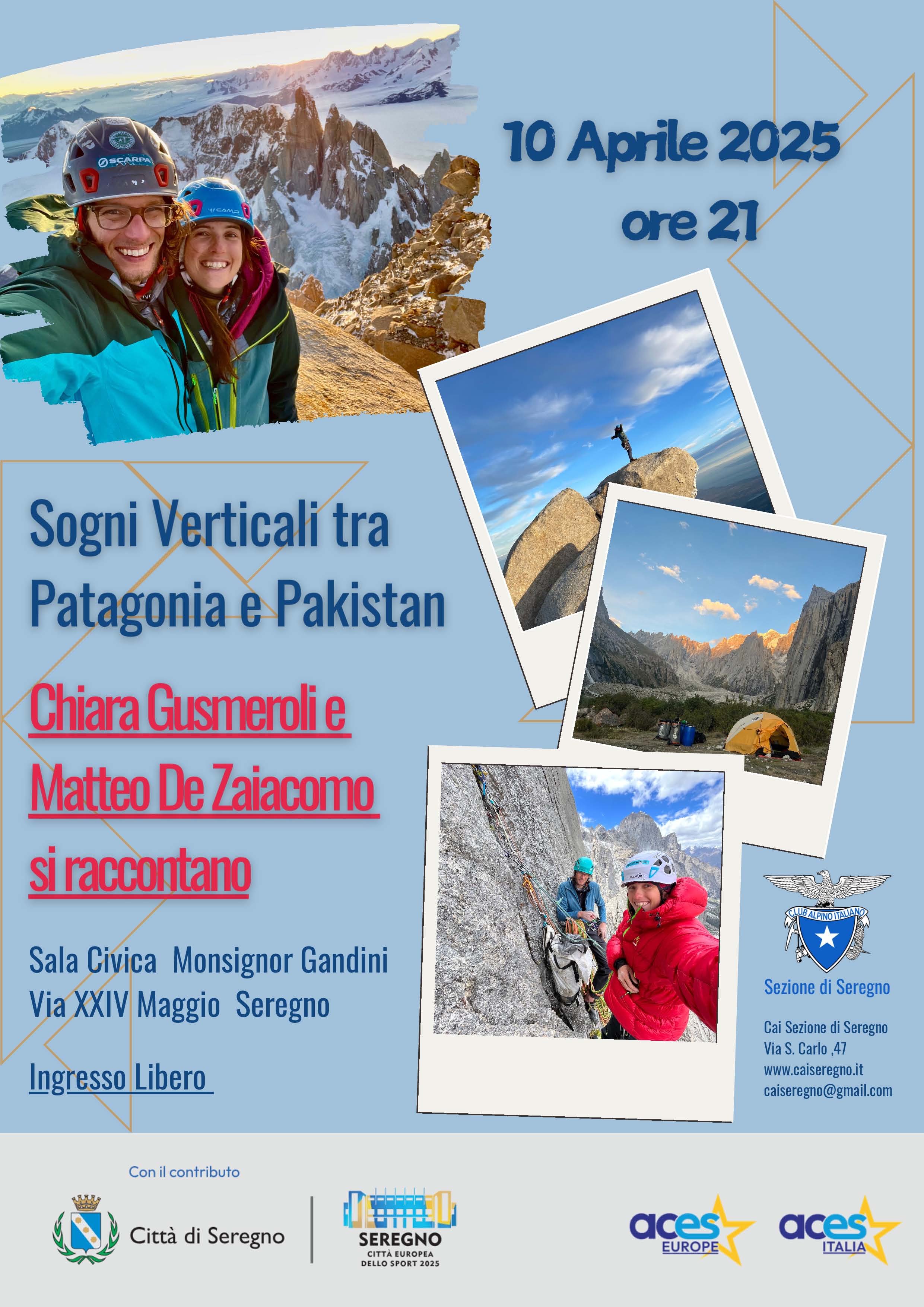 "Sogni Verticali tra Patagonia e Pakistan"